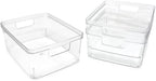 Isaac Jacobs 3-Pack Medium Clear Storage Bins w/Cutout Handles, Plastic - Image 2