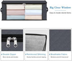 HomeHacks 3-Pack Clothes Organizer Storage Bags, 35L Storage Bins, Gray