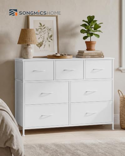 SONGMICS HOME 7 Drawer Dresser for Bedroom, Fabric Chest of Drawers