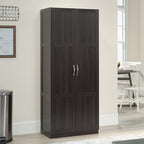 Sauder Storage Cabinet/ Pantry cabinets, 29.61 " x D: 16.02 " x H: 71.50", Cinnamon Cherry finish
