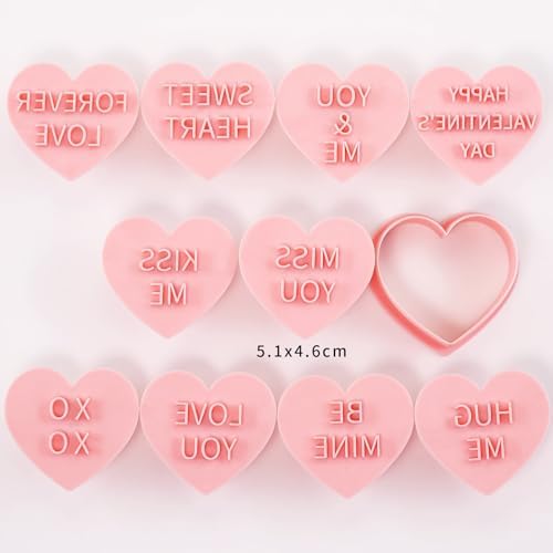 8 Pcs Happy Birthday Cookie Molds New Year Spring Festival 3D Biscuit Mould Baking Tool Easter Cartoon Stamps for Biscuits (Valentine C) - Image 3