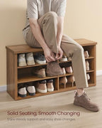 VASAGLE Shoe Bench, Storage Bench, 11.6 x 39.4 x 19.7 Inches
