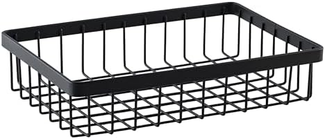 G.E.T. WB-962-MG Rectangular Metal Storage Wire Basket for Pantry, Produce and More, 9" x 6" x 2", Gray