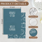 OHSUL Fall Kitchen Towels, Autumn Pumpkin Decor, Seasonal Hand Dish Towels, Bottle-Green Fall Decorations for Home, Bathroom Accent, Housewarming Gifts, Set of 2 - Image 7