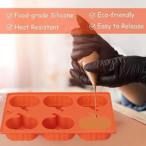 Pumpkin Muffin Mold 3 Pack Pumpkin Cake Pan Silicone Molds, Mini Cake Trays Thanksgiving Halloween Baking Molds Cupcake Pan Hot Chocolate Bomb Mold for Thanksgiving Fall Baking - Image 3
