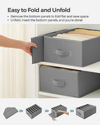 SONGMICS Set of 2 Foldable Wardrobe Clothes Organizers, 6-Compartment