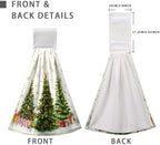Xmas Tree Hanging Kitchen Towels Winter Holiday Hand Tie Towel Snowflakes Dish Towels with Loop Soft Absorbent Dishcloth for Bathroom Kitchen