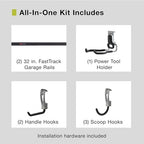 Rubbermaid Fasttrack Garage Wall-Mounted Storage System, 8-Piece Kit
