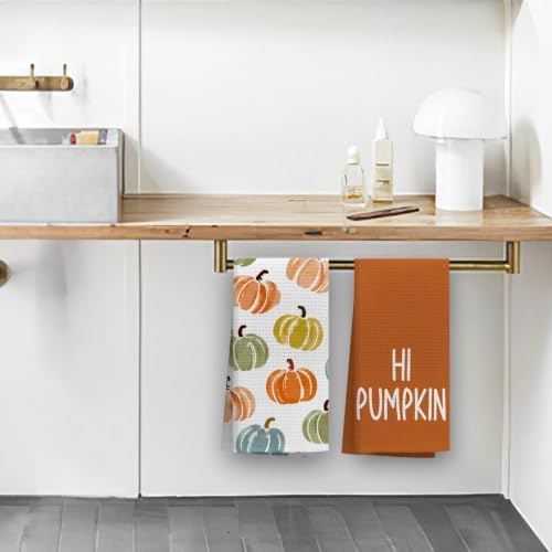 OHSUL Fall Colorful Pumpkin Kitchen Dish Towels Dishcloth 16x24 Set of 2 - Image 6