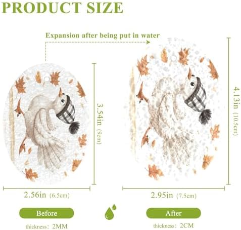 Thanksgiving Turkey Fall Sponges Kitchen for Dishes Non-Scratch Sponges for Cleaning Dish Wood Pulp Sponge, Household Supplies 3 Pack - Image 2