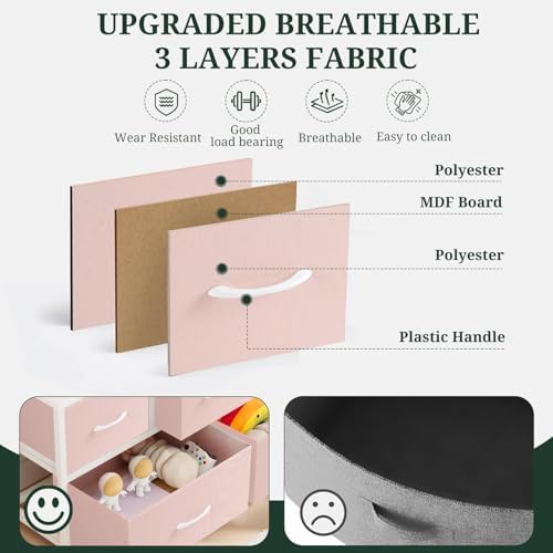 5-Drawer Dresser for Bedroom, Anti-Tip Wide Storage Organizer Fabric