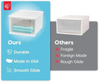 IRIS USA 4-Pack, 17 Qt. Medium Stacking Drawer Storage Organizer, White