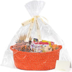 CHICVITA Halloween Basket for Gifts, Boo Basket for Gift Empty,Orange