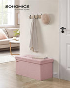 SONGMICS 30 Inches Folding Storage Ottoman Bench, Load 660 lb
