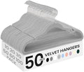 SONGMICS Velvet Hangers 50 Pack, Non-Slip Clothes Hangers, Dove Gray