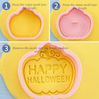 8Pcs Halloween Cookie Cutters 3D Cat Skull Witch Owl Coffin Baking Molds - Image 4