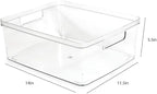 Isaac Jacobs 2-Pack Large Clear Storage Bins w/Cutout Handles, Plastic Organizer - Image 3