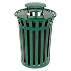Global Industrial Heavy-Duty 36 Gallon Capacity Outdoor Metal Slatted Trash - Image 9