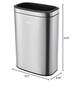 Global Industrial 10-1/2 Gallon Stainless Steel Slim Open Top Receptacle - Image 9