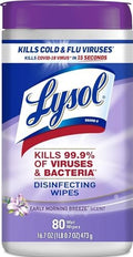 Lysol Disinfecting Wipes, Multi-Surface Cleaner, Morning Breeze, 80 Count (Pack of 6)
