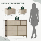 7 Drawer Dresser for Bedroom, Fabric Storage Drawer Unit