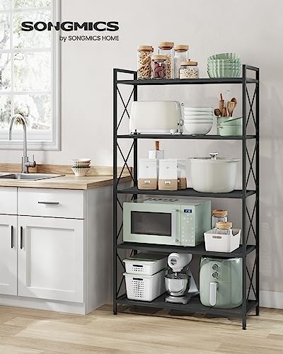 SONGMICS 5-Tier Steel Storage Rack, Shelving Unit with X Side Frames
