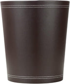 KINGFOM Classic Pu Leather Trash Can Wastebasket, Garbage Container Can - Image 2