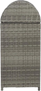 Safavieh Outdoor Collection Serapis Grey Wicker Trash Bin - Image 9