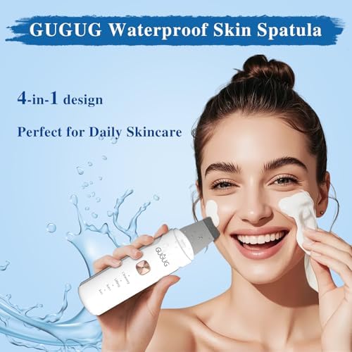 GUGUG Waterproof Skin Scrubber 4-in-1 Facial Spatula Pore Cleaner for Face