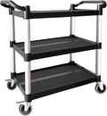 Plastic Utility Carts with Wheels, 3-Tier Rolling Service Cart, 300 lbs Heavy by Unknown