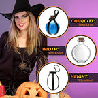 Meanplan 4 Pack Halloween Cork Potion Bottle with Cork Belt, Black, Brown