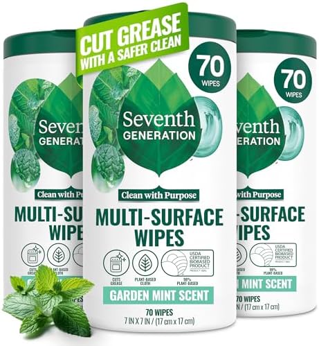 Seventh Generation, Multi-Surface Wipes, Garden Mint scent, 70 Wipes