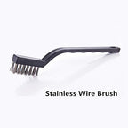 9PCS MINI Wire Brushes, Stainless Steel Brush Set, Curved Handle Scratch - Image 4