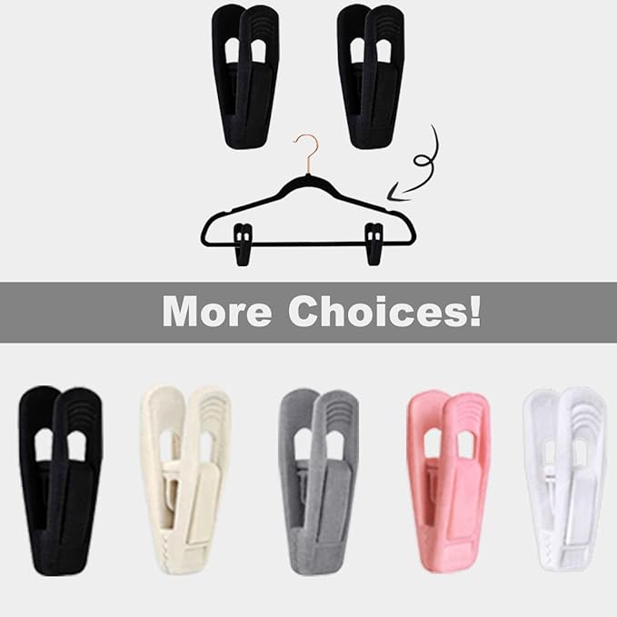 Black Velvet Hangers Clips, Non-Slip Strong Velvet Hangers Clips - Image 8