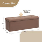 Athena Collection 43" Storage Ottoman Bench Folding Bench - Image 3