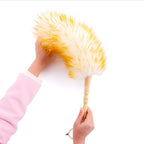 Lambswool Duster with Solid Wooden Handle, Leather Hang Strap, 18.9 inch Long - Image 3