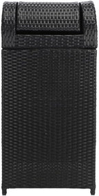 Safavieh Outdoor Collection Serapis Black Wicker Trash Bin - Image 8