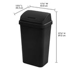 Sterilite 8-Pack Swing Top Wastebasket, Sleek Square Profile Trash Can - Image 3