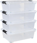 4 Packs 20 Quart Plastic Under Bed Storage Container - Image 7