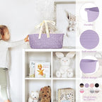 CHICVITA Large Gift Basket Empty with Bags & Ribbon for Baby Shower, Purple