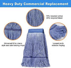 Pack of 6 Heavy Duty Commercial Looped End Cotton Mop, String Cotton Mop Refill - Image 2