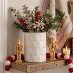 Yungyan Ceramic White Christmas Tree Utensil Holder for Kitchen