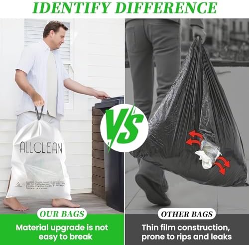 Trash Bags 13 Gallon Tall Kitchen Drawstring Garbage Bags, Fit 13 Gal Bins