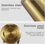 Household Swing Gold Bathroom Trash Can，Brushed Stainless Steel，10 L/3 - Image 6
