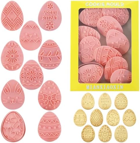 8 Pcs Happy Birthday Cookie Molds New Year Spring Festival 3D Biscuit Mould Baking Tool Easter Cartoon Stamps for Biscuits (Easter G) by MIANXIAOXIN
