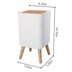 WanWanKa Mini White Plastic Trash Can, 2.6 Gallon Capacity, Slim Design - Image 8