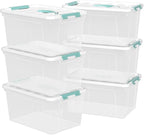 6-Pack Clear Storage Latch Bins, 14 L Plastic Storage Boxes - Image 7
