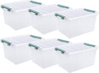Xyskin 6-Pack 20 Quart Plastic Storage Boxes, Latching Storage Bin Box - Image 4