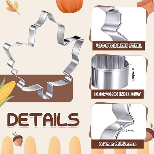 Teenyyou 2pcs Extra Large 8" Thanksgiving Cookie Cutter, Maple Leaf, turkey