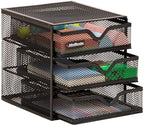 Mind Reader 3-Drawer Desktop Organizer for Small Office Supplies, Black